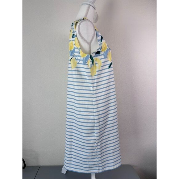 Joules women's size‎ 10 sleeveless 100% cotton lemon striped shift dress casual - Picture 4 of 8